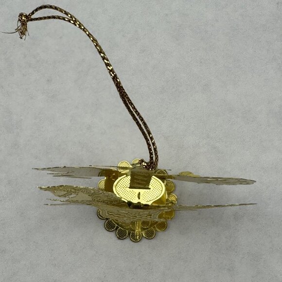 Vintage Gold-Tone Carousel Horse Ornament Intricate Detailing 3D Metal 3.5" - Picture 6 of 10